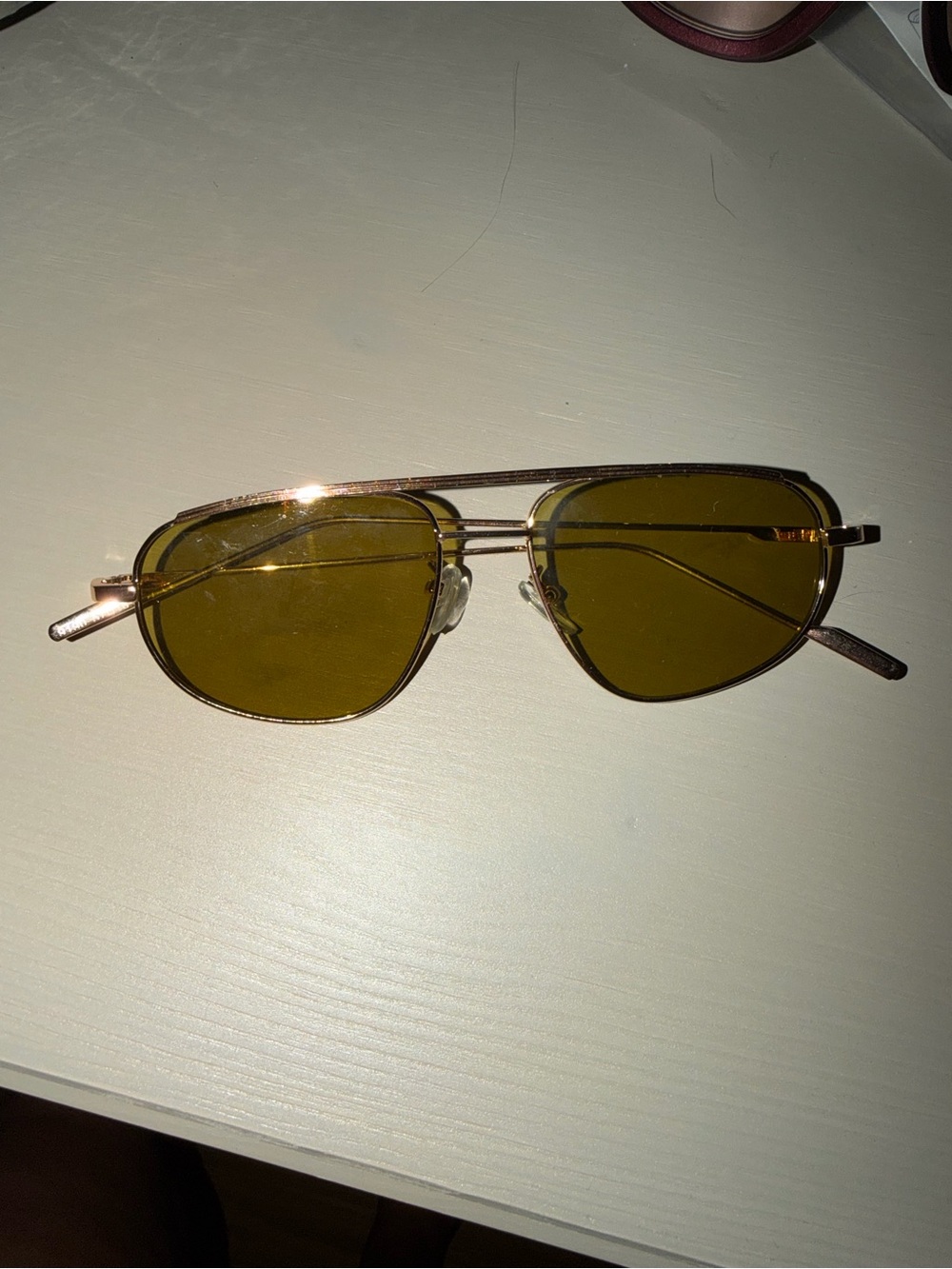 Amazon Women's Gold Frame Sunglasses with Yellow Lenses